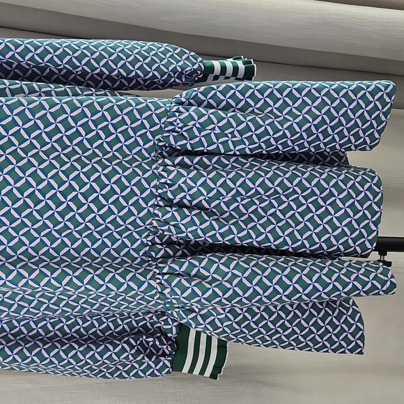 Addison Bay Long Sleeve Vine Dress: Geo Trelis- Green/Pink/Teal - Picture 3 of 15